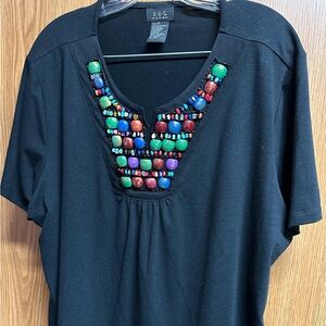 R. Q. T. Woman Beaded Top, 2X